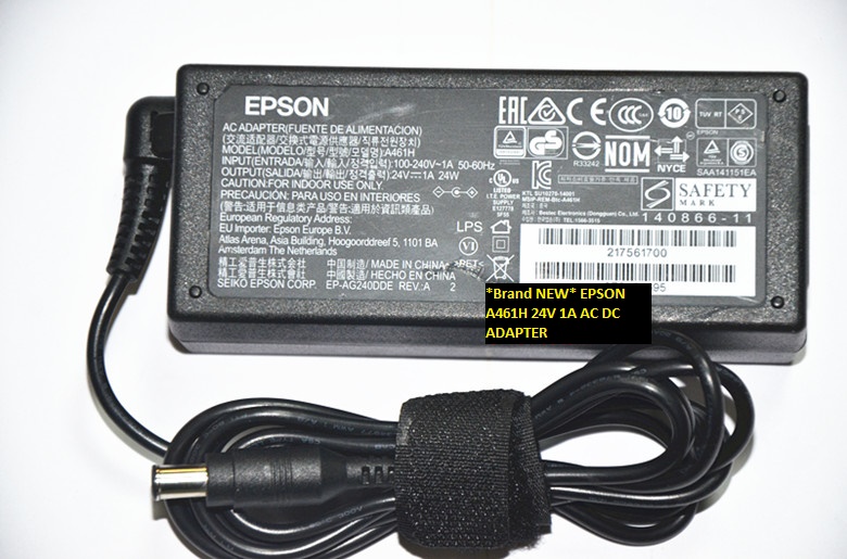 *Brand NEW* 24V 1A AC DC ADAPTER EPSON A461H 6.5*3.0